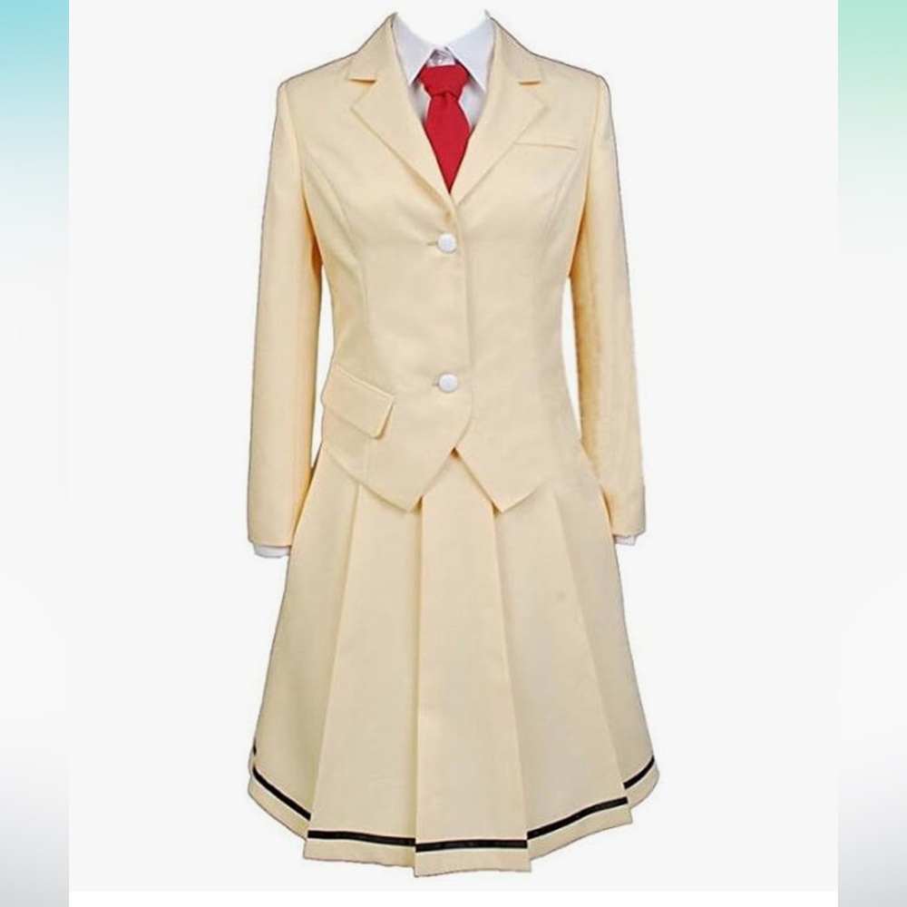 Poetic Walk Anime Womens Cosplay Yellow Suit School Uniform Dress Costume Custom
